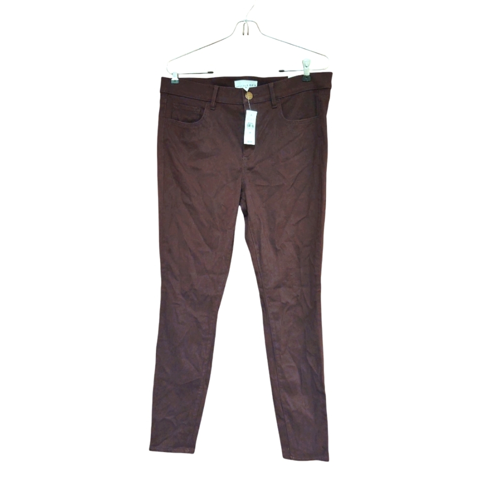NWT LOFT Eggplant/Maroon  Skinny Jeggings Velvet Texture Size 29/8